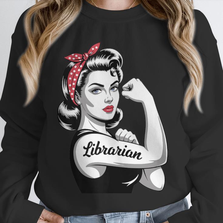 Female Librarian Rosie Riveter Book Guardian Woman Unisex Sweatshirt