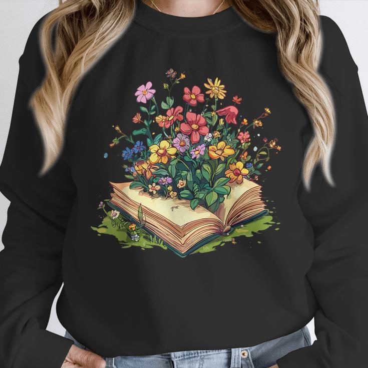 Floral Book Bloom Wildflowers Literature Nature Fantasy Unisex Sweatshirt