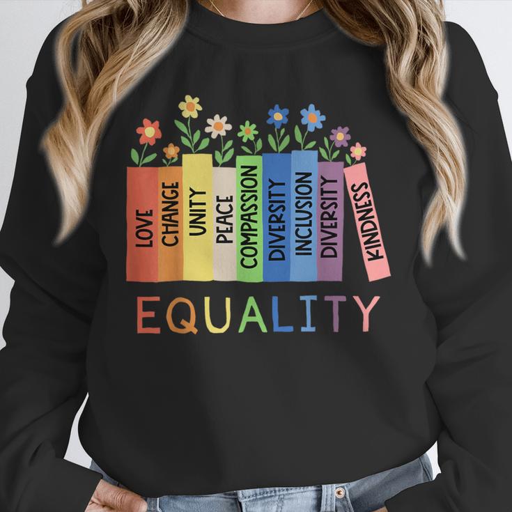 Floral Book Equality Human Rights Social Justice Peace Love Unisex Sweatshirt