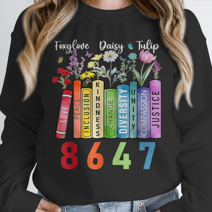 Floral Foxglove Daisy Tulip 8647 Books Lover Blooming Flower Unisex Sweatshirt