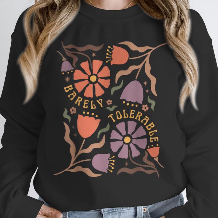 Floral Pride & Prejudice Barely Tolerable Book Lover Bookish Unisex Sweatshirt