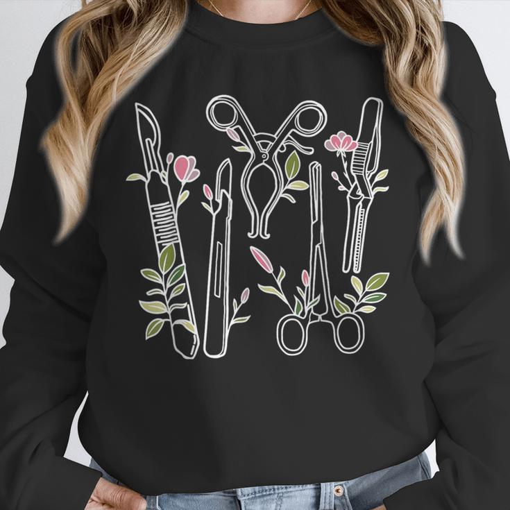 Floral Surgical Tech Surgery Medical Med School Graduation Unisex Sweatshirt