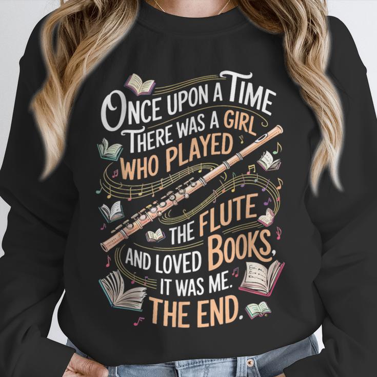Flute And Books Marching Band Musician Flutist Flute Player Unisex Sweatshirt