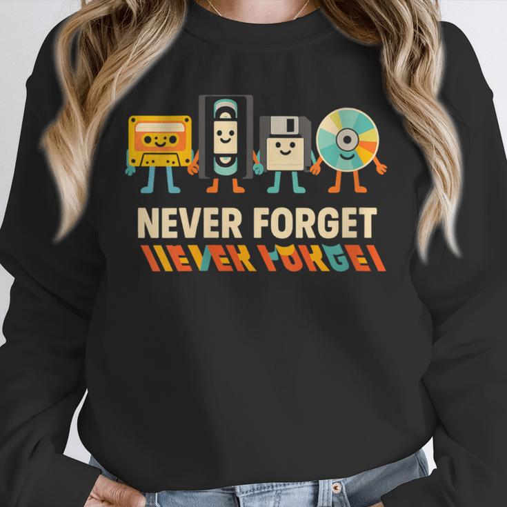 Never Forget Retro Cassette VHS Floppy CD Nostalgia Humor Unisex Sweatshirt Never Forget Retro Cassette VHS Floppy CD Nostalgia Humor Unisex Sweatshirt