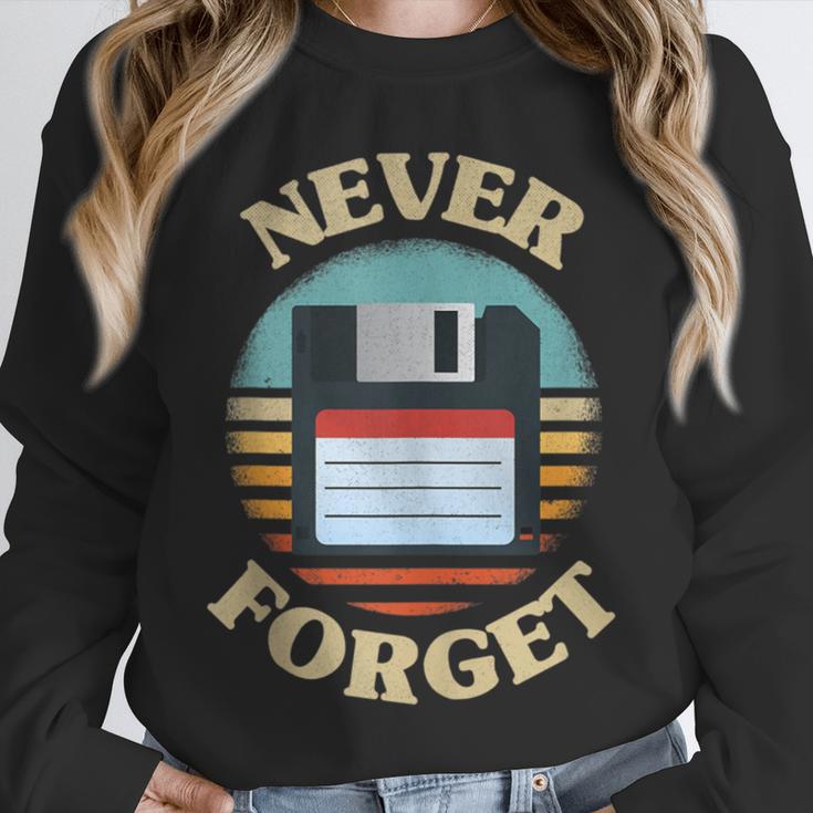 Never Forget Retro Diskette Nostalgia Vintage Unisex Sweatshirt