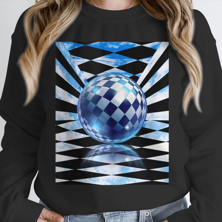 Frutiger Aero Aesthetic Tech Checkered Room Orb Sky Unisex Sweatshirt