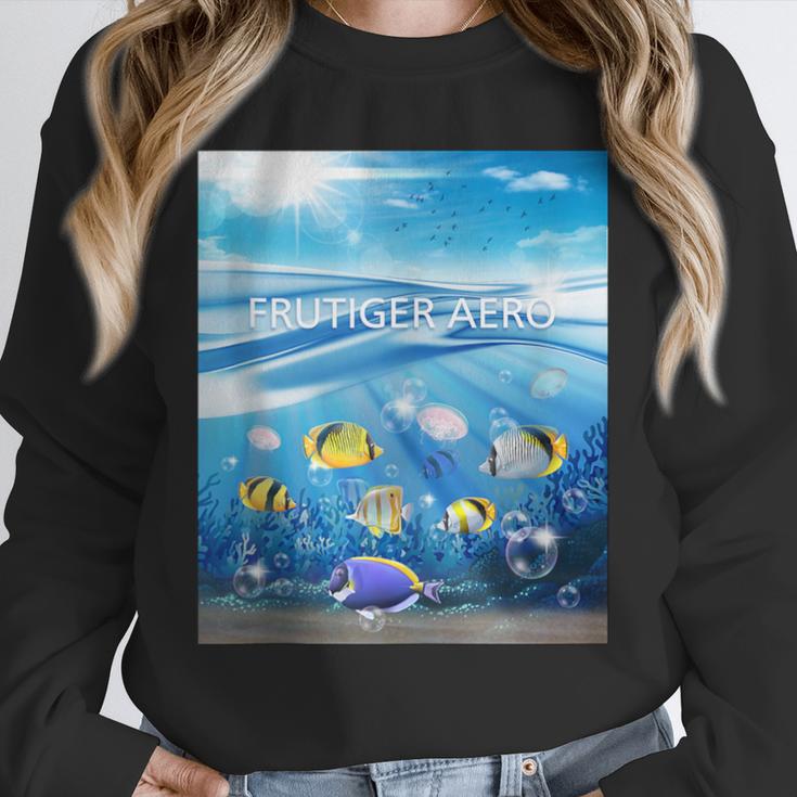 Frutiger Aero Aesthetic Tech Ocean Underwater Fishes Unisex Sweatshirt Frutiger Aero Aesthetic Tech Ocean Underwater Fishes Unisex Sweatshirt