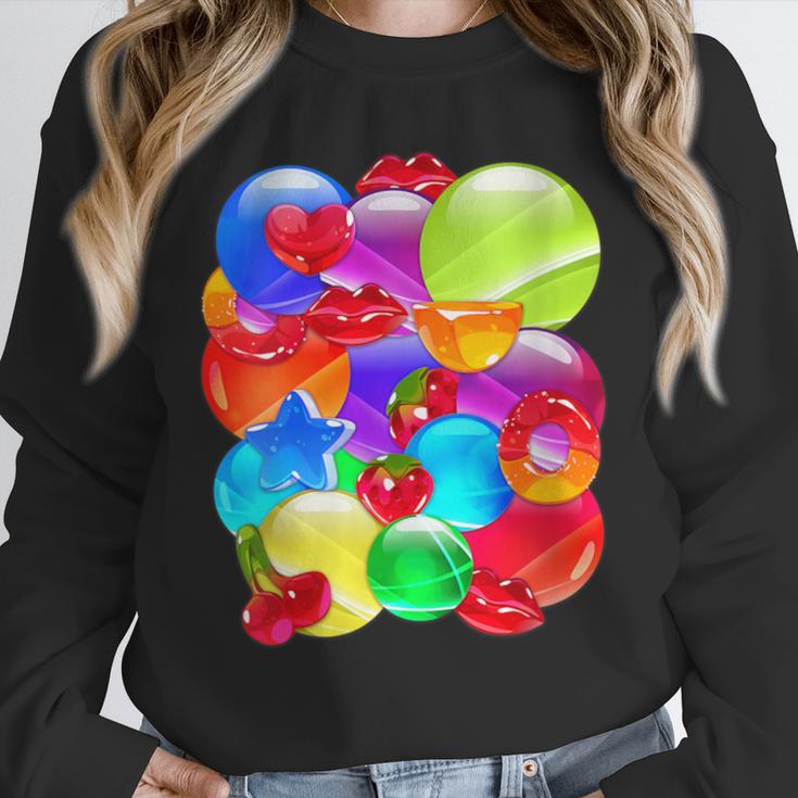 Frutiger Aero Aesthetic Tech Orb Pattern Heart Cherry Lips Unisex Sweatshirt