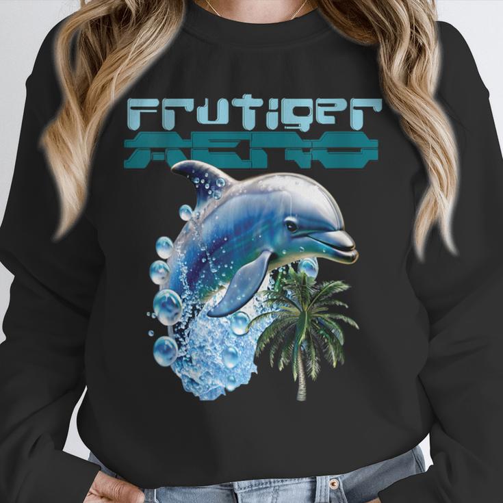 Frutiger Aero Splashy Dolphin Y2k Aesthetic Graphic Unisex Sweatshirt Frutiger Aero Splashy Dolphin Y2k Aesthetic Graphic Unisex Sweatshirt