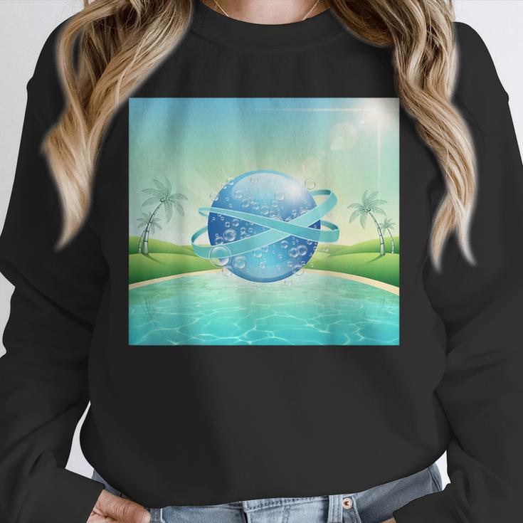 Frutiger Aero Y2k Aesthetic Palm Trees Cyber Beach World Unisex Sweatshirt