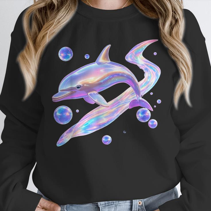 Frutiger Aero Y2K Chrome Dolphin Unisex Sweatshirt Frutiger Aero Y2K Chrome Dolphin Unisex Sweatshirt