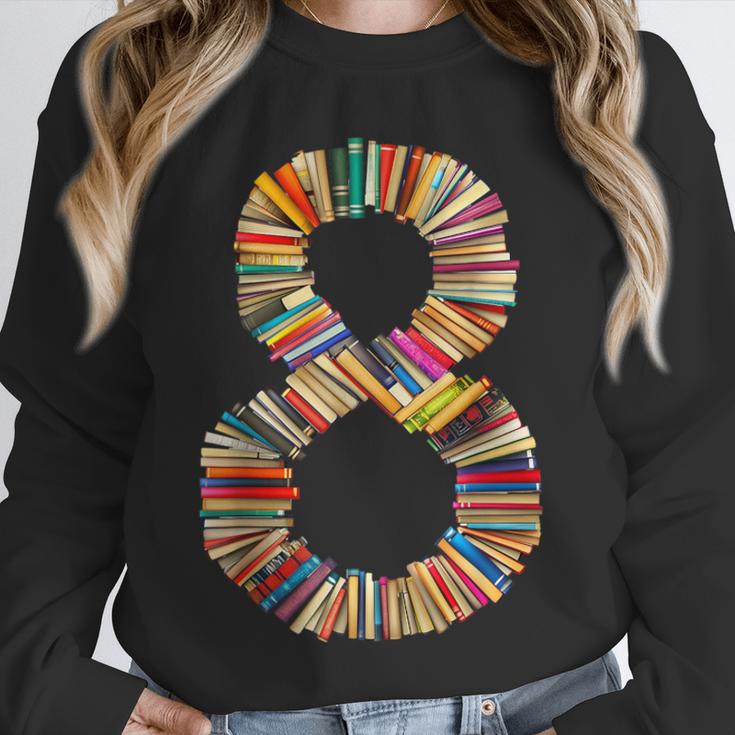 Fun 8th Birthday Books Themed 8 Years Old Boys Kids Girls Unisex Sweatshirt