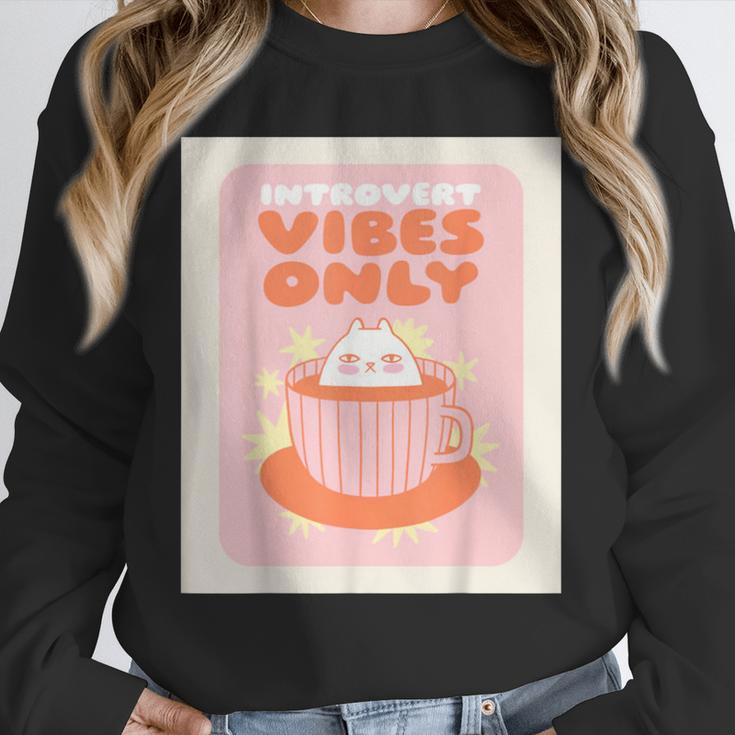 Fun Cool Cute Introvert Cat Character Quote Tea Cup For Men Women Unisex Sweatshirt Fun Cool Cute Introvert Cat Character Quote Tea Cup For Men Women Unisex Sweatshirt