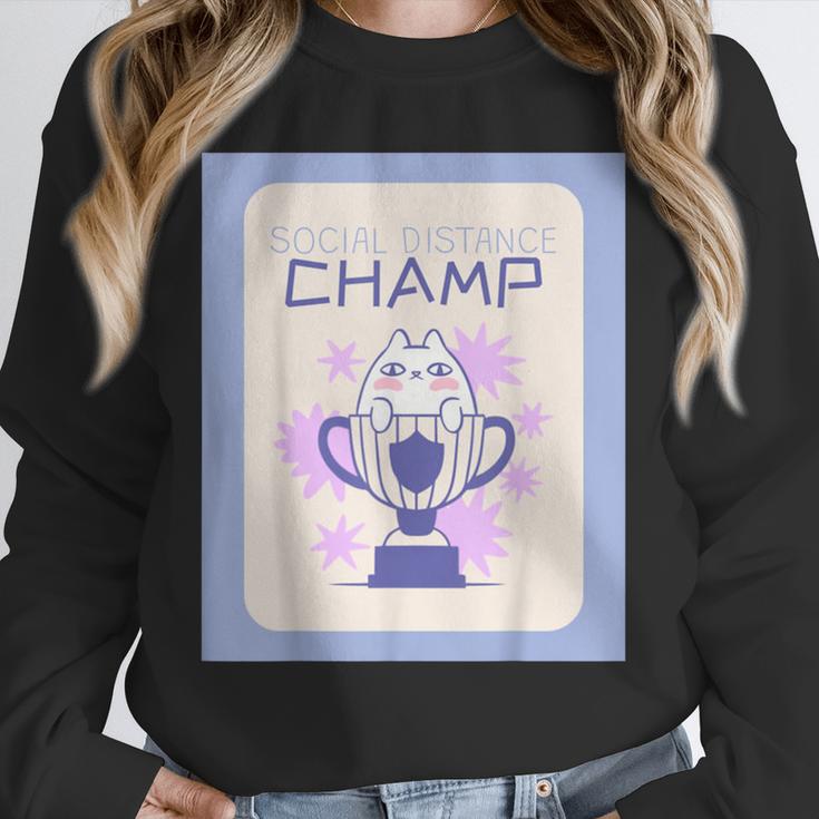 Fun Cute Introvert Cat Character Trophy For Men Women Unisex Sweatshirt Fun Cute Introvert Cat Character Trophy For Men Women Unisex Sweatshirt
