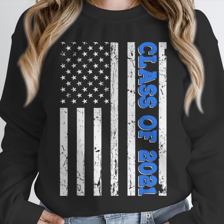 Funny Class Of 2021 American Flag Senior Graduation Unisex Sweatshirt