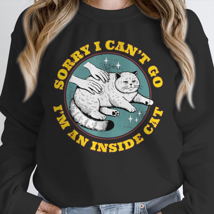 Funny Introvert Cat I Can't Go I'm An Inside Cat Homebody Unisex Sweatshirt