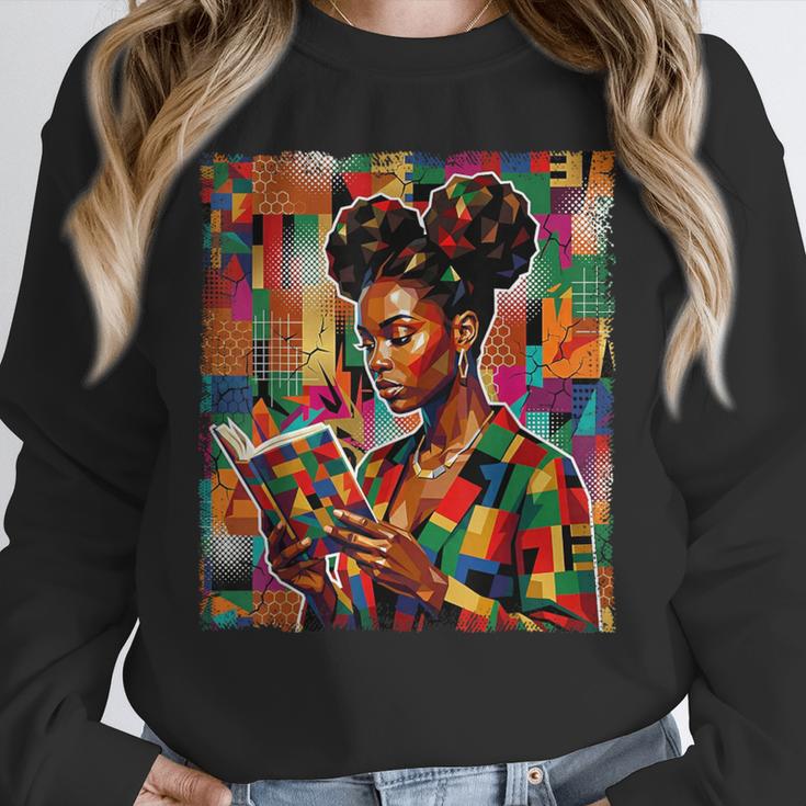 Geometric History Educated Women Reading Book Melanin Unisex Sweatshirt