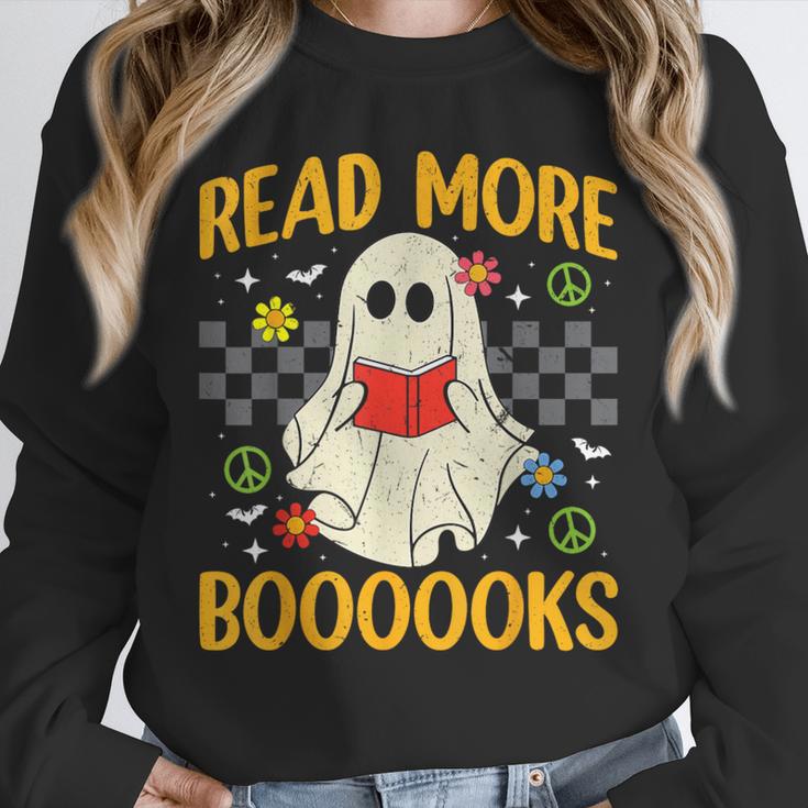 Ghost Reading Books Teacher Student Halloween Read More Book Unisex Sweatshirt