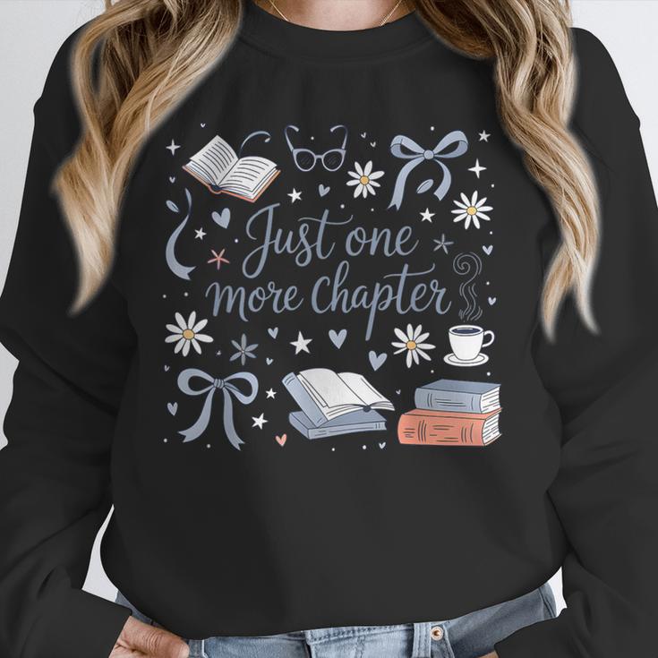Girl Coquette Bow Just One More Chapter Book Bookish Reading Unisex Sweatshirt
