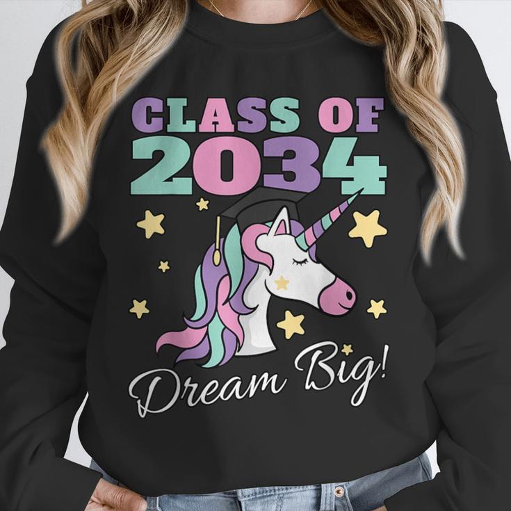 Girls Class Of 2034 Magical Unicorn Graduation Cap Unisex Sweatshirt