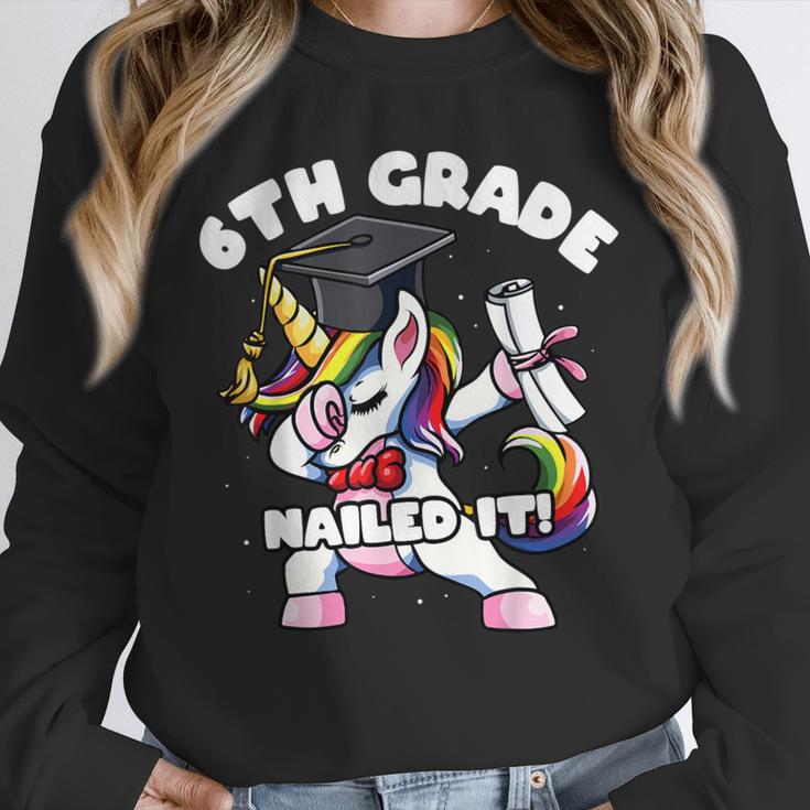 Girls Dabbing Unicorn 6th Sixth Grade Nailed It Graduation Unisex Sweatshirt