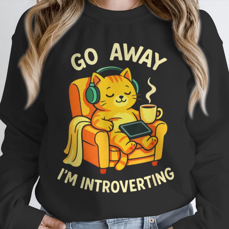 Go Away I'm Introverting Cat Coffee Headphones Unisex Sweatshirt Go Away I'm Introverting Cat Coffee Headphones Unisex Sweatshirt