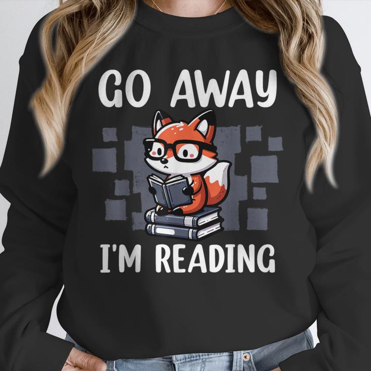 Go Away I'm Reading Book Reader Cute Fox Librarians Unisex Sweatshirt