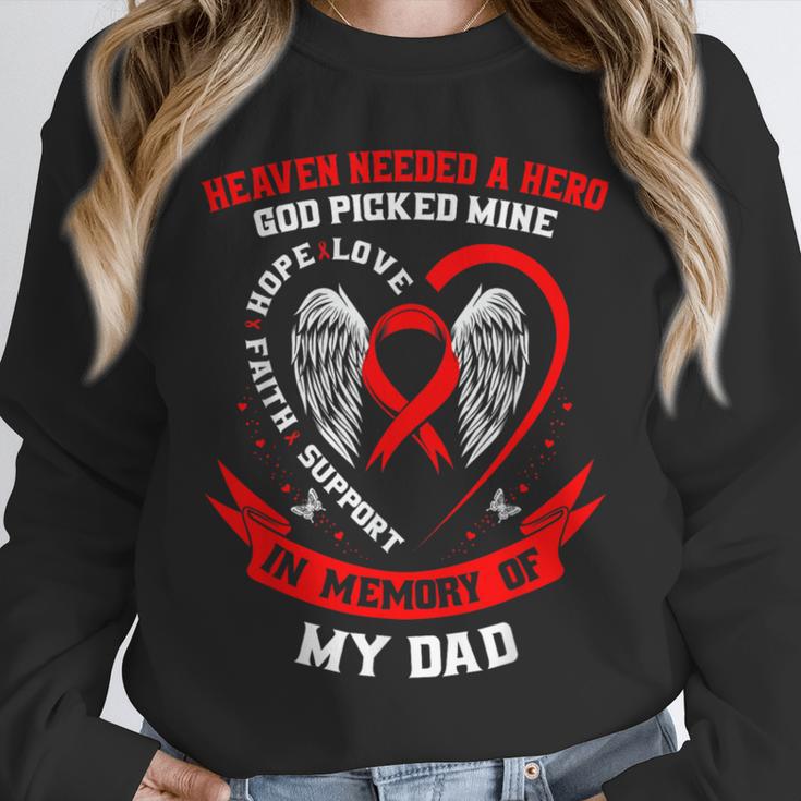 Go Red In Memory Of Dad Heart Disease Awareness Memorial Unisex Sweatshirt