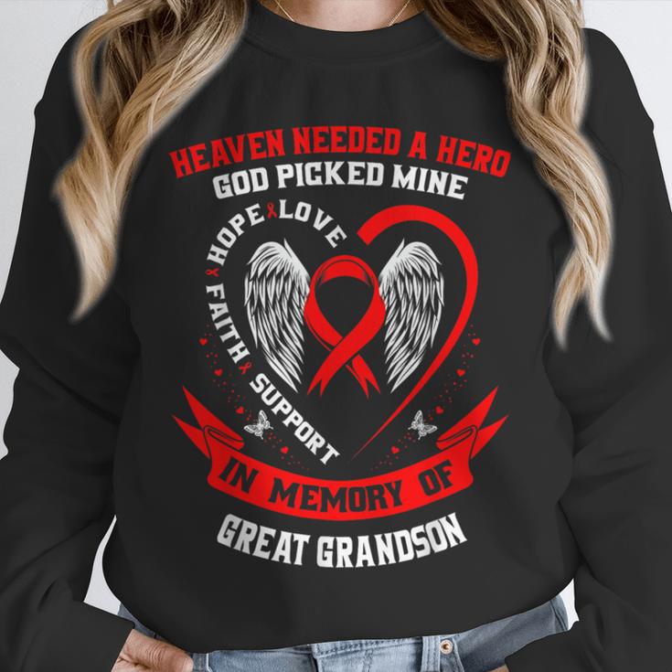 Go Red In Memory Of Great Grandson Heart Disease Awareness Unisex Sweatshirt