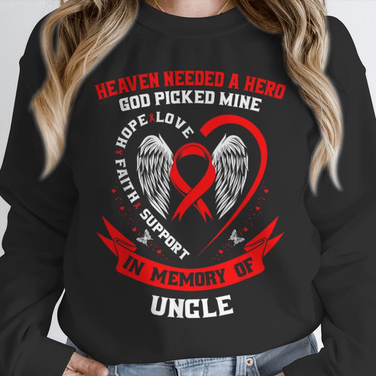 Go Red In Memory Of Uncle Heart Disease Awareness Memorial Unisex Sweatshirt