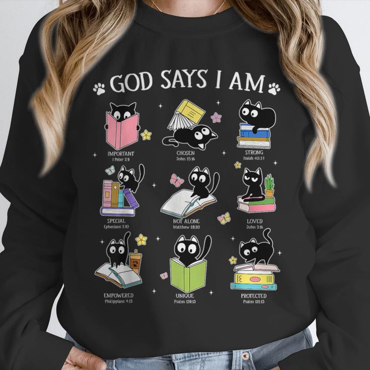 God Says I Am Cat Book Lover Christian Cute Jesus Girls Kids Unisex Sweatshirt God Says I Am Cat Book Lover Christian Cute Jesus Girls Kids Unisex Sweatshirt