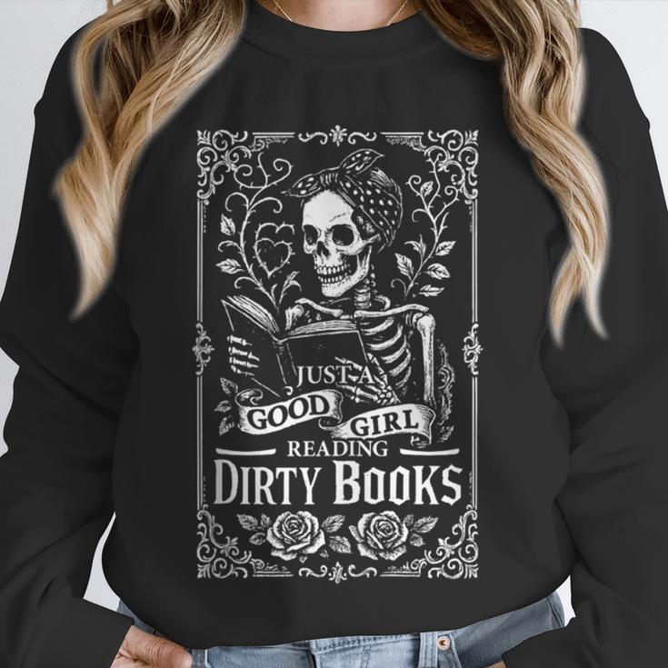 Good Girl Dirty Books Humor Dark Romance Bookworm Unisex Sweatshirt