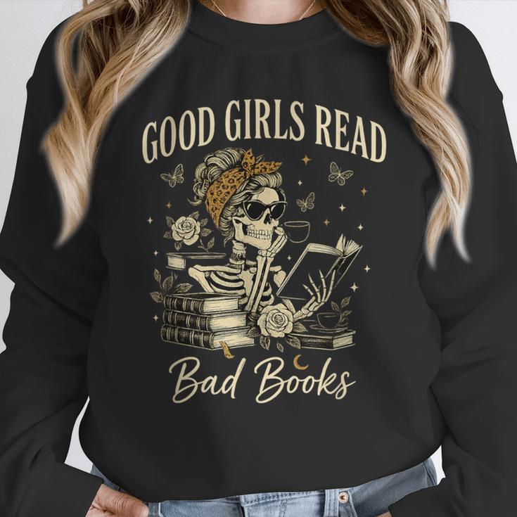 Good Girls Read Bad Books Vintage Skeleton Reader Unisex Sweatshirt Good Girls Read Bad Books Vintage Skeleton Reader Unisex Sweatshirt