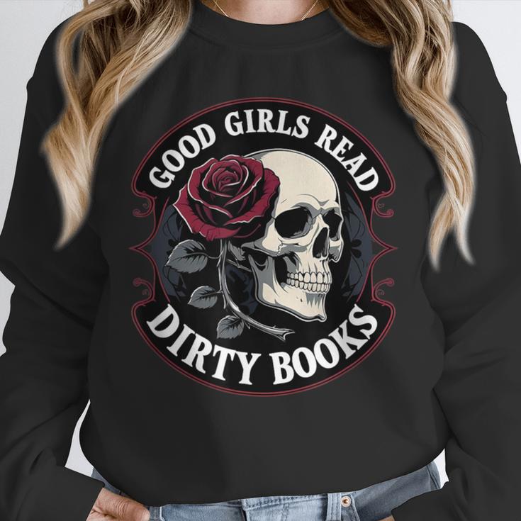Good Girls Read Dirty Books Smut Reader Dark Romance Skull Unisex Sweatshirt Good Girls Read Dirty Books Smut Reader Dark Romance Skull Unisex Sweatshirt