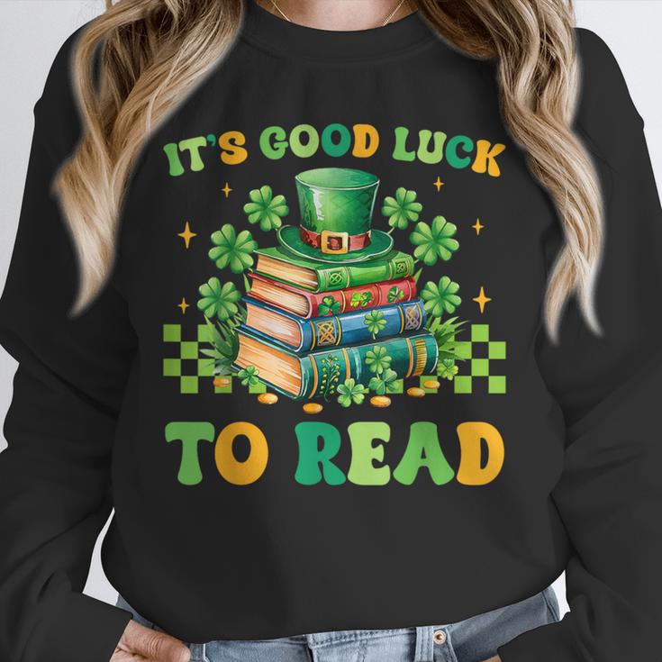 Goods Luck Read Librarian Book Patrick Days Shamrock Clover Unisex Sweatshirt Goods Luck Read Librarian Book Patrick Days Shamrock Clover Unisex Sweatshirt