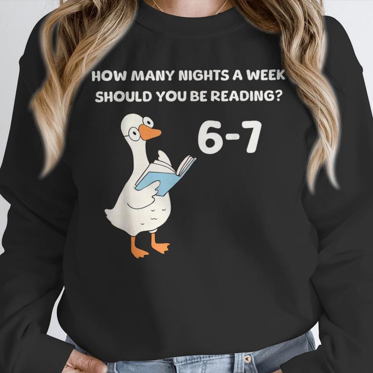 Goose Reading 67 Six Seven Meme Teacher Book Lover Unisex Sweatshirt Goose Reading 67 Six Seven Meme Teacher Book Lover Unisex Sweatshirt