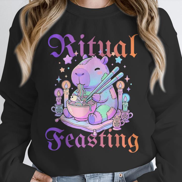 Goth Capybara Ramen Ritual Feasting Soft Introvert Art Unisex Sweatshirt Goth Capybara Ramen Ritual Feasting Soft Introvert Art Unisex Sweatshirt