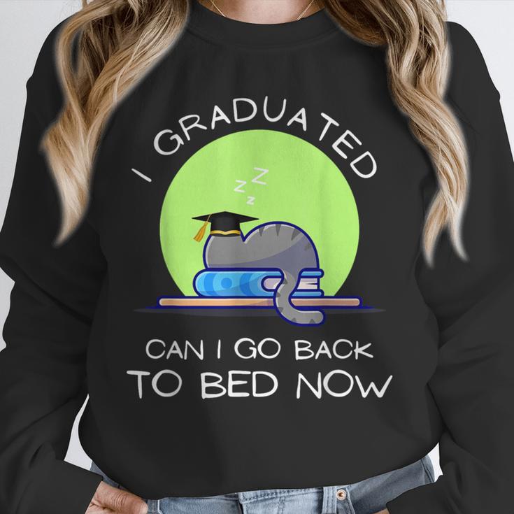 I Graduated Can I Go Back To Bed Now Cat Graduation For Men Women Girls Kids Unisex Sweatshirt