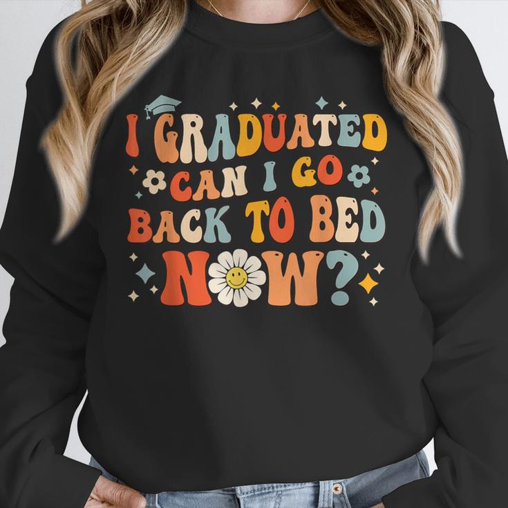 I Graduated Can I Go Back To Bed Now Graduation Groovy Unisex Sweatshirt