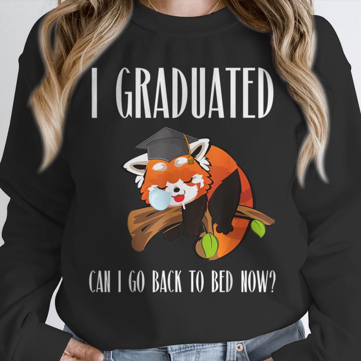 I Graduated Can I Go Back To Bed Sleepy Red Panda Graduation Unisex Sweatshirt