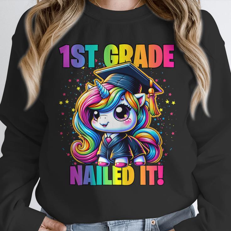 Graduation 1st Grade Unicorn Nailed It Girls Grad Magical Unisex Sweatshirt