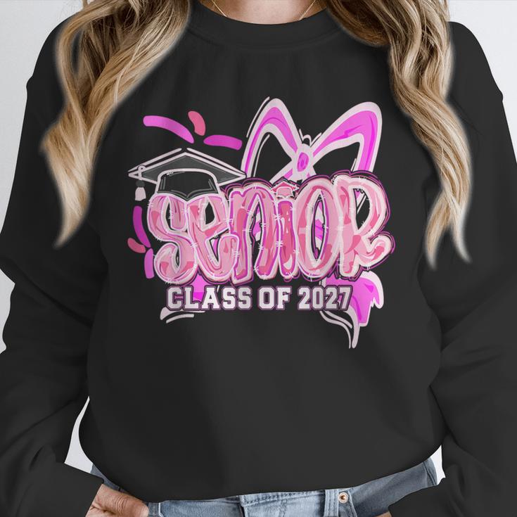 Graduation 2027 Senior 2027 Class Of 2027 Coquette Pink Girl Unisex Sweatshirt