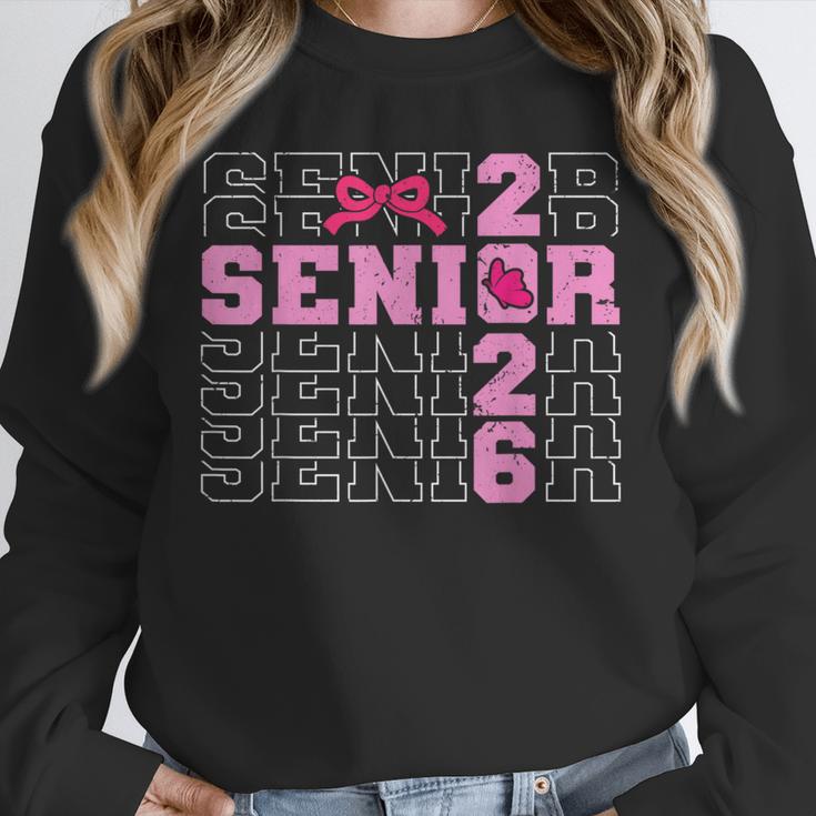 Graduation Class Of 2026 Senior 2026 Pink Bow Coquette Unisex Sweatshirt