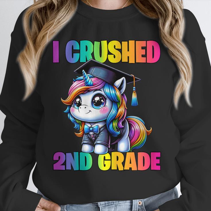 Graduation I Crushed 2nd Grade Unicorn Girls Grad Magical Unisex Sweatshirt