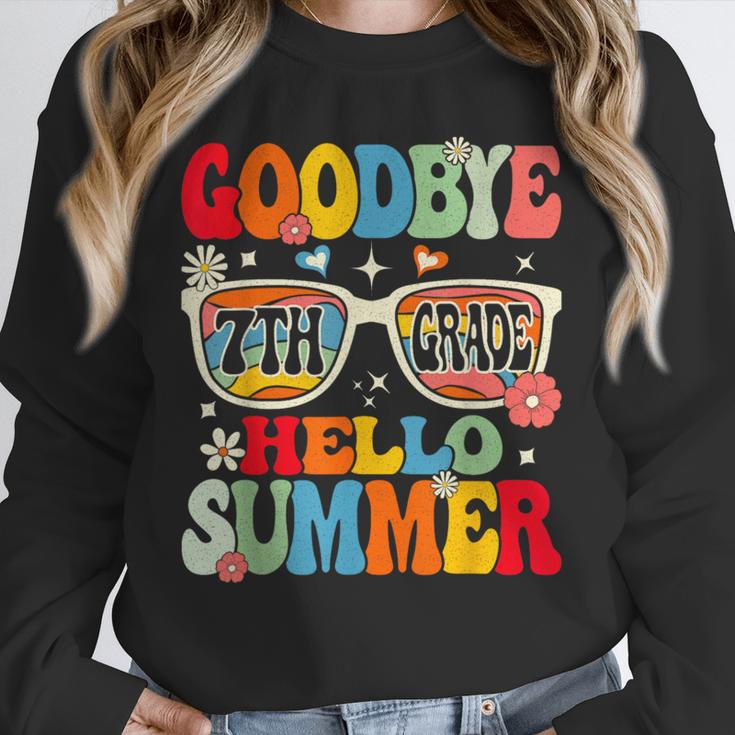 Groovy Goodbye 7th Grade Graduation Hello Summer Kids Unisex Sweatshirt