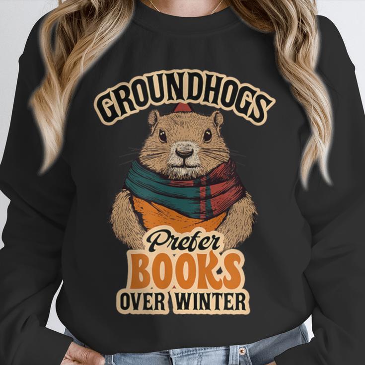 Groundhogs Prefer Books Over Winter February Unisex Sweatshirt