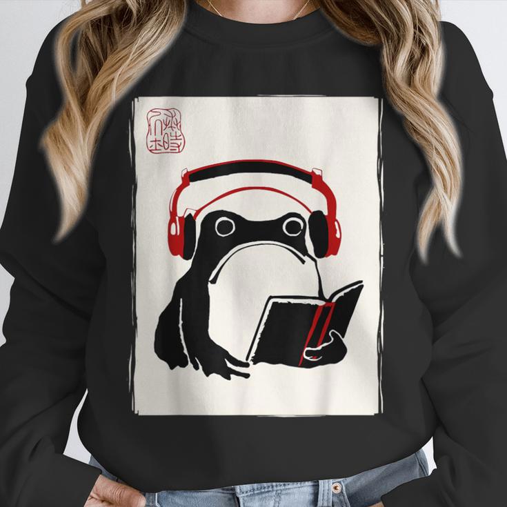Grumpy Frog Books Music Kawaii Ink Japanese Unisex Sweatshirt