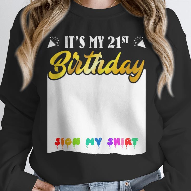Guestbook My 21st Birthday Sign My Shirt Birthday Party Unisex Sweatshirt