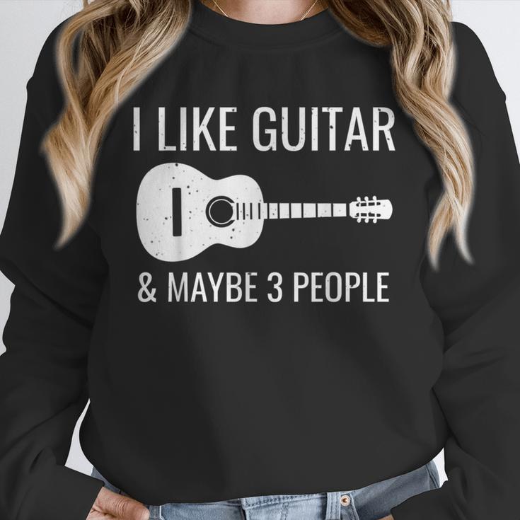 I Like Guitar & Maybe 3 People Music Introvert Guitar Unisex Sweatshirt