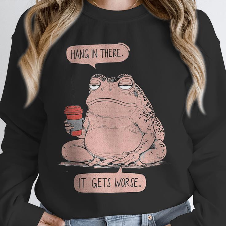 Hang In There It Gets Worse Introverts Anti Valentines Day Unisex Sweatshirt Hang In There It Gets Worse Introverts Anti Valentines Day Unisex Sweatshirt